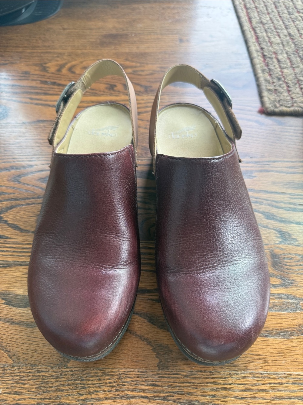 Dansko Women's Burgundy Leather Slingback Clogs